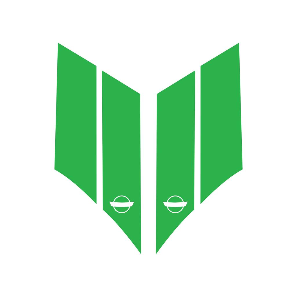 G.S. Hash Marks - Both Sides (Pair) - Gloss Lime Green