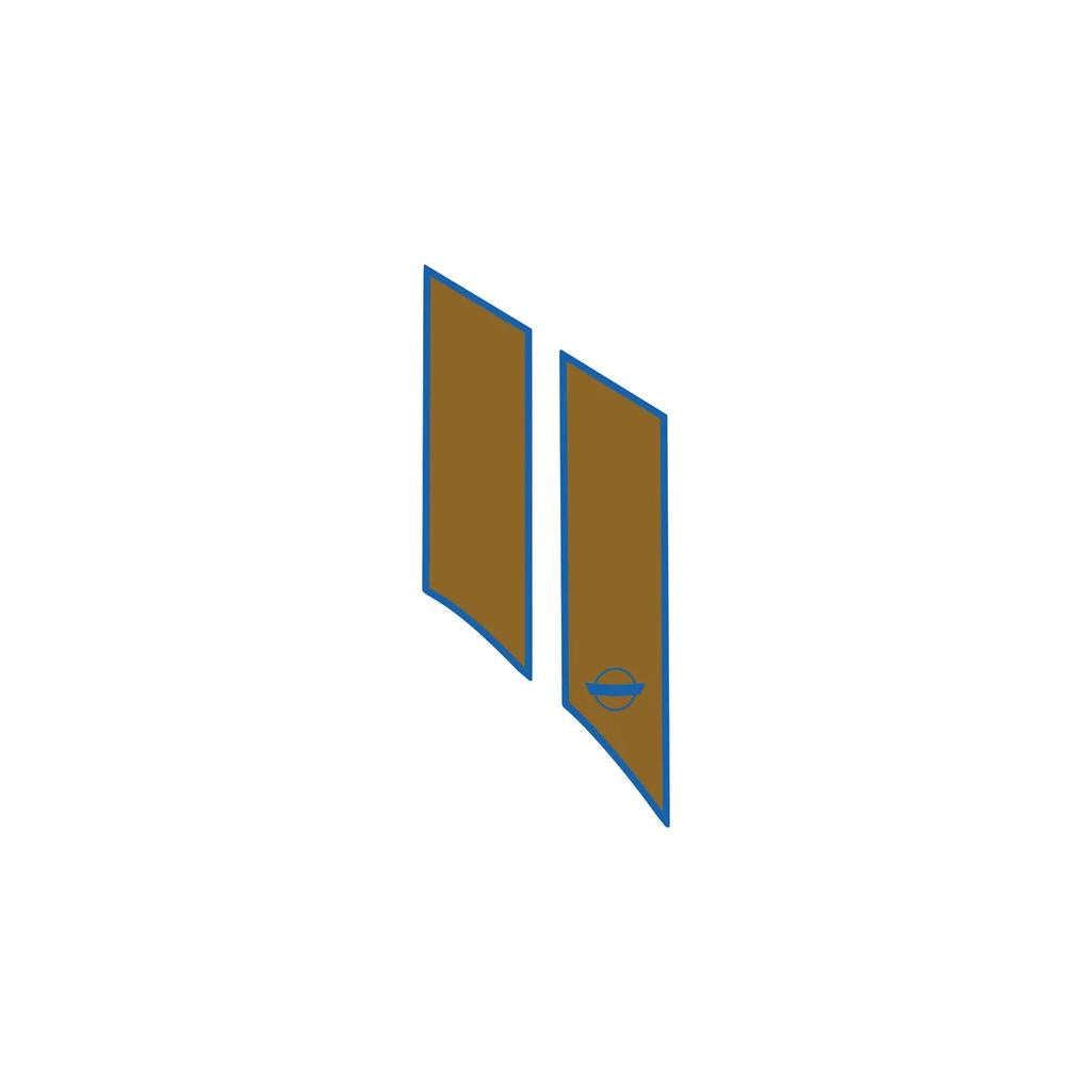 G.S. Styled Fender Stripes - Matte Blue / Metallic Gold - Driver (LH) - Crossed Flags Cutout