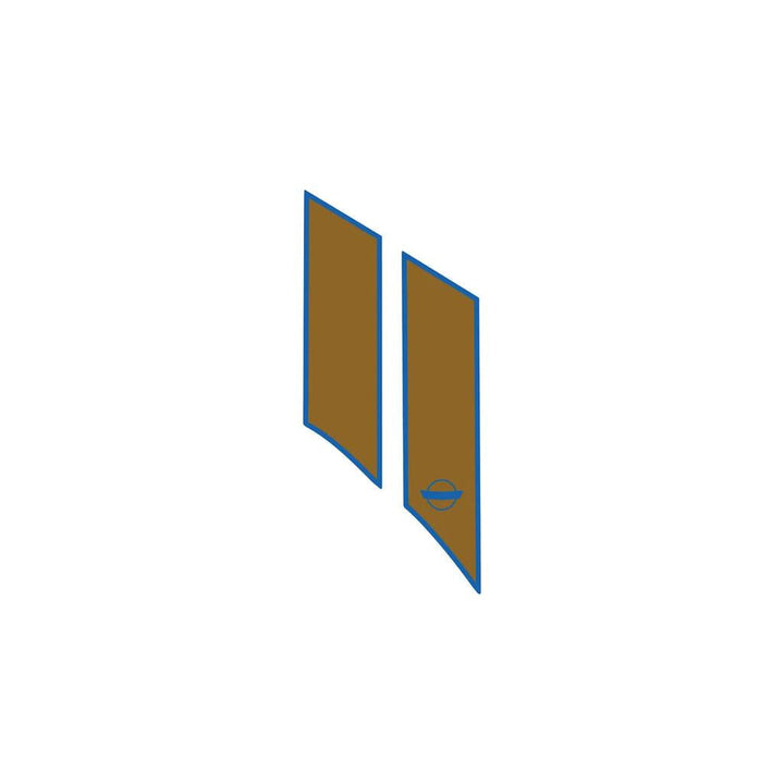 G.S. Styled Fender Stripes - Matte Blue / Metallic Gold - Driver (LH) - Crossed Flags Cutout