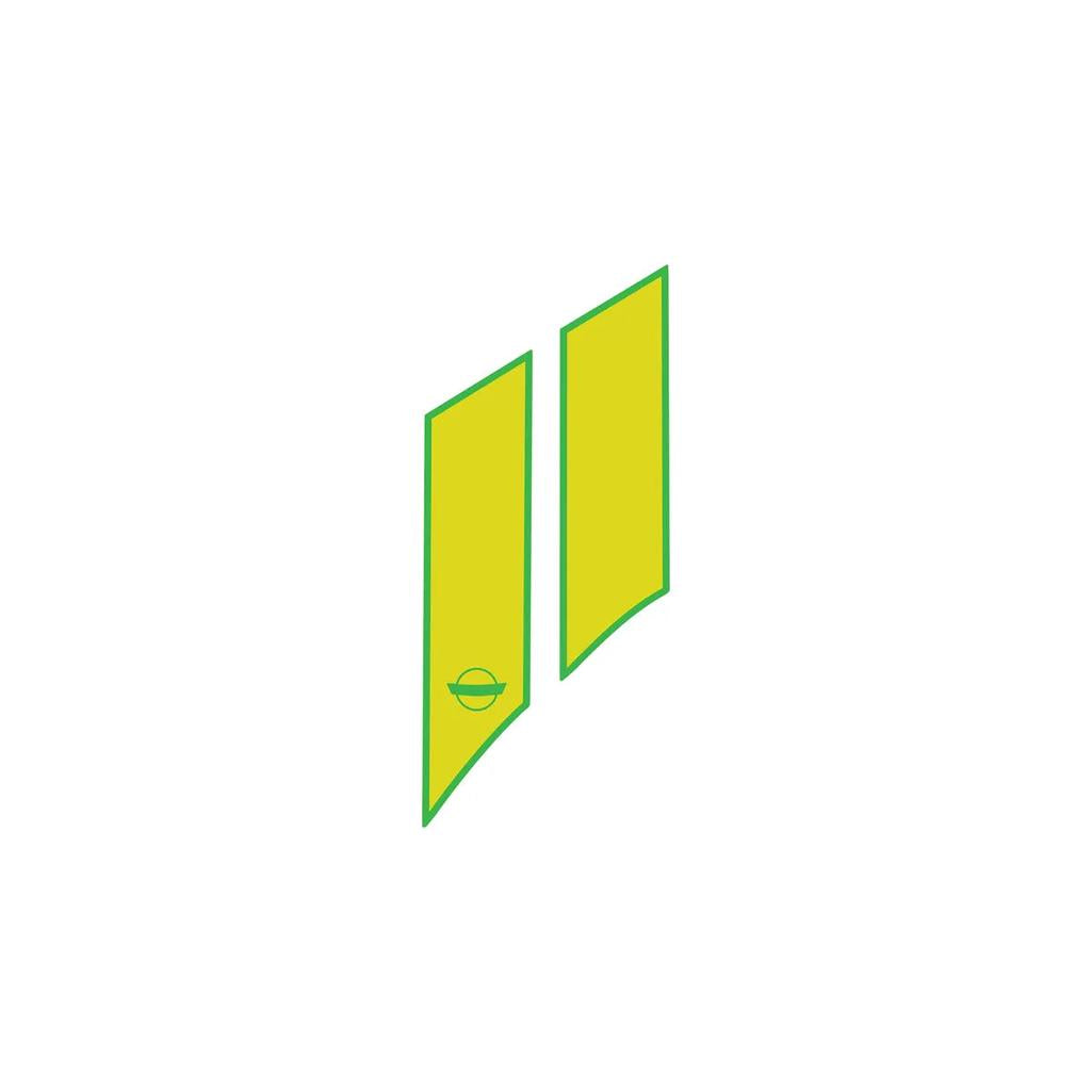 G.S. Styled Fender Stripes - Matte Lime Green / Matte Yellow - Passenger (RH) - Cutout