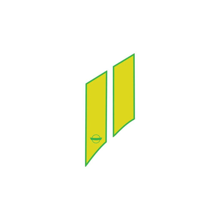 G.S. Styled Fender Stripes - Matte Lime Green / Matte Yellow - Passenger (RH) - Cutout