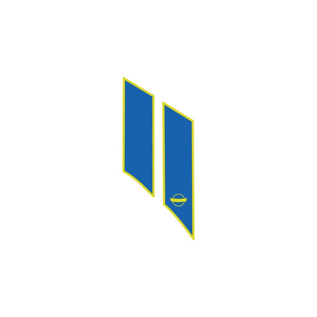 G.S. Styled Fender Stripes - Matte Yellow / Matte Blue - Driver (LH)