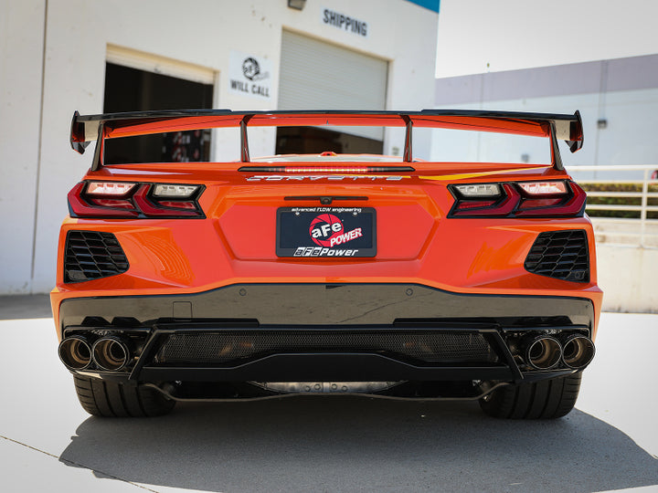 aFe MACH Force-Xp 3-inch to 2-1/2-inch Stainless Steel Cat-Back Exhaust System with Carbon Fiber Tips for Chevrolet Corvette C8 (2020-2025)