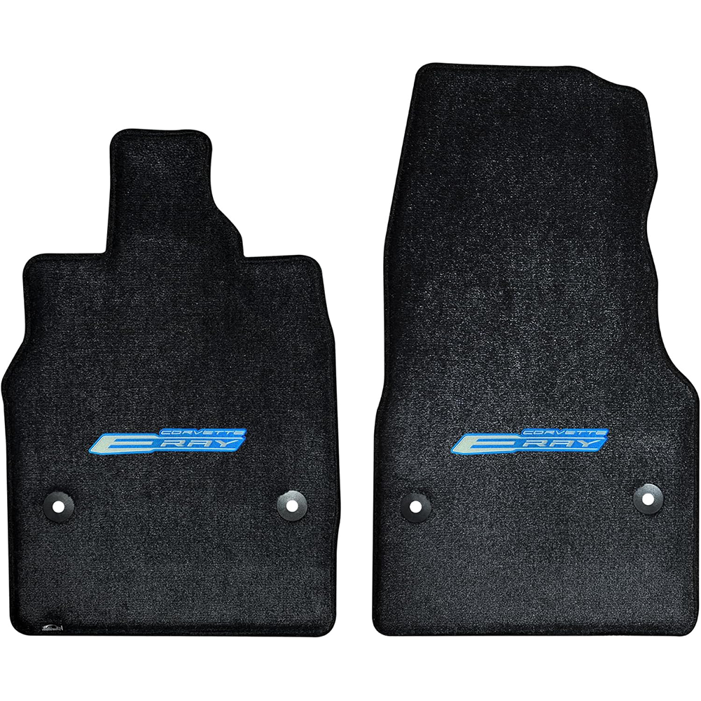 C8 E-Ray Corvette Floor Mats - Lloyds Mats with C8 Script & E-Ray Logo Combo