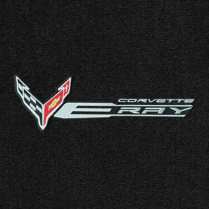 C8 E-Ray Corvette Rear Cargo Mat - Lloyds Mats : Flags W/ C8 Script & E-Ray Logo Combo : Coupe