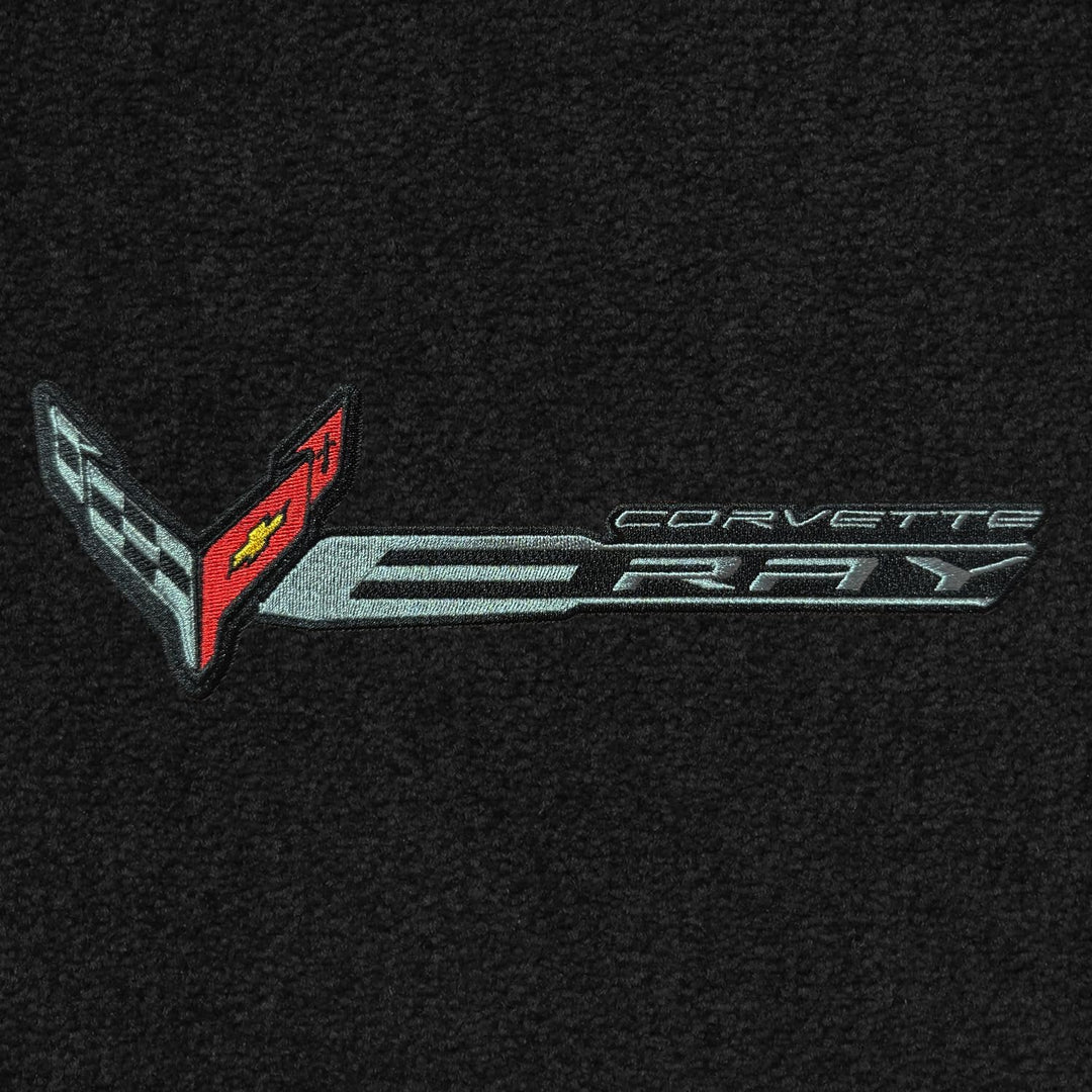 C8 E-Ray Corvette Rear Cargo Mat - Lloyds Mats : Flags W/ C8 Script & E-Ray Logo Combo : Coupe