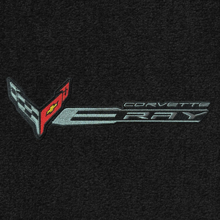 C8 E-Ray Corvette Rear Cargo Mat - Lloyds Mats : Flags W/ C8 Script & E-Ray Logo Combo : Coupe