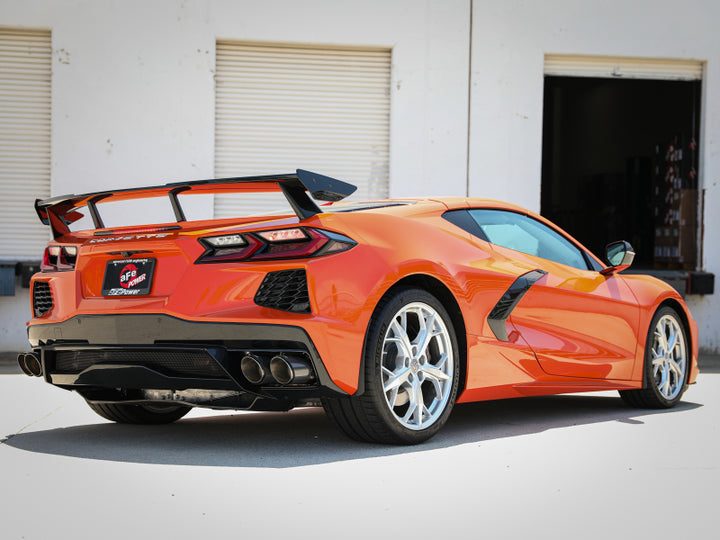 aFe MACH Force-Xp 3-inch to 2-1/2-inch Stainless Steel Cat-Back Exhaust System with Carbon Fiber Tips for Chevrolet Corvette C8 (2020-2025)