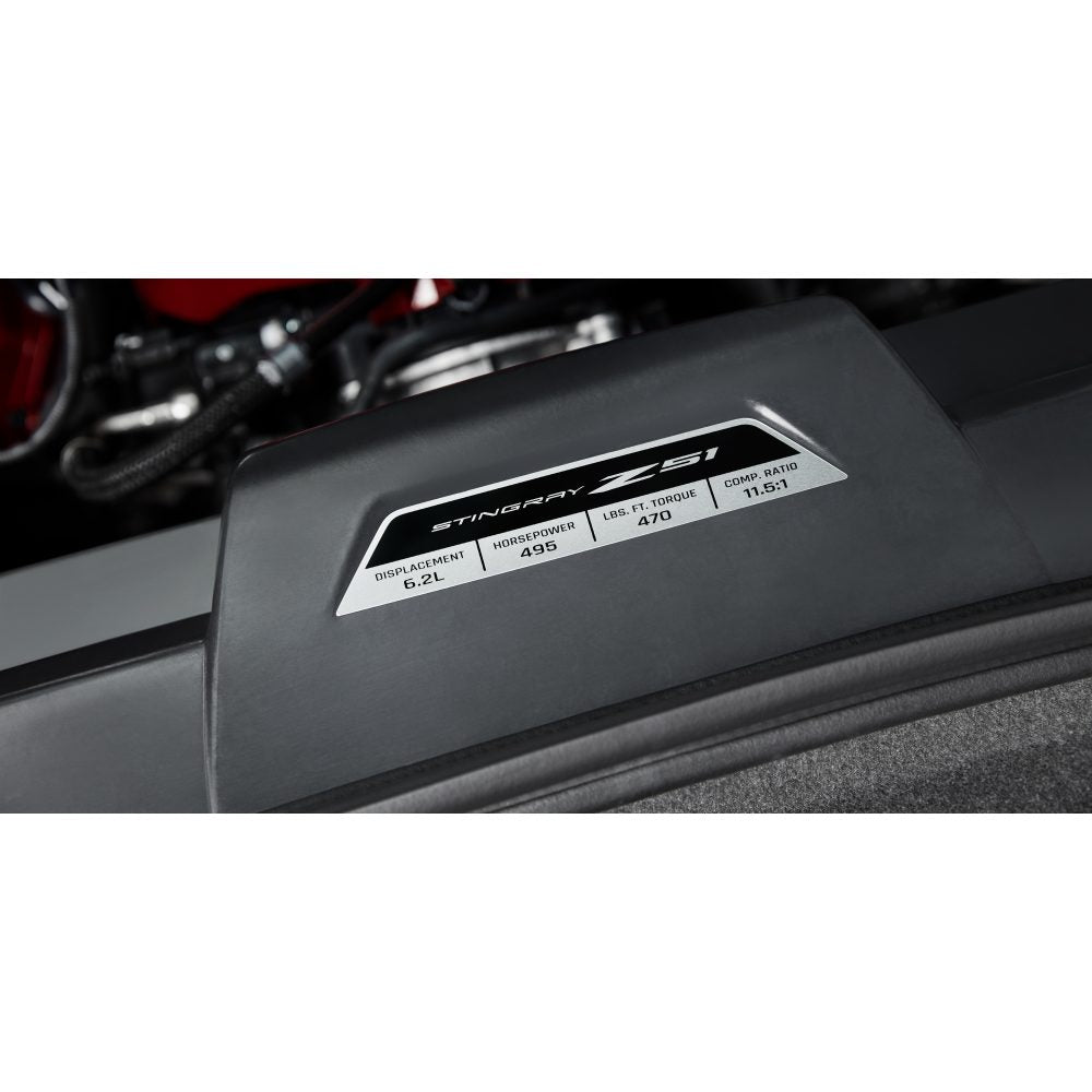 C8 Corvette Engine Specification Plaque : Stingray Z51--2020-2025