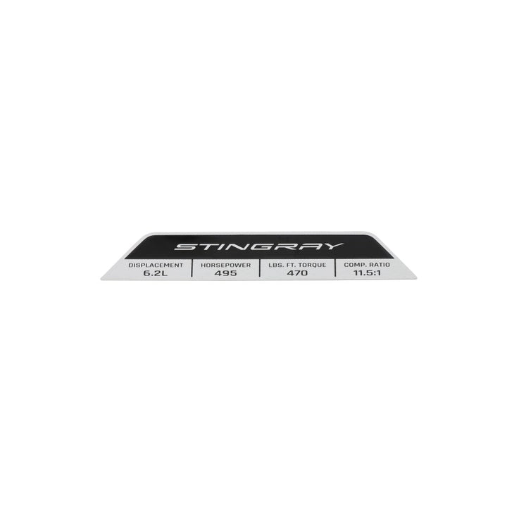 C8 Corvette Engine Specification Plaque : Stingray With NPP Exhaust--2020-2025