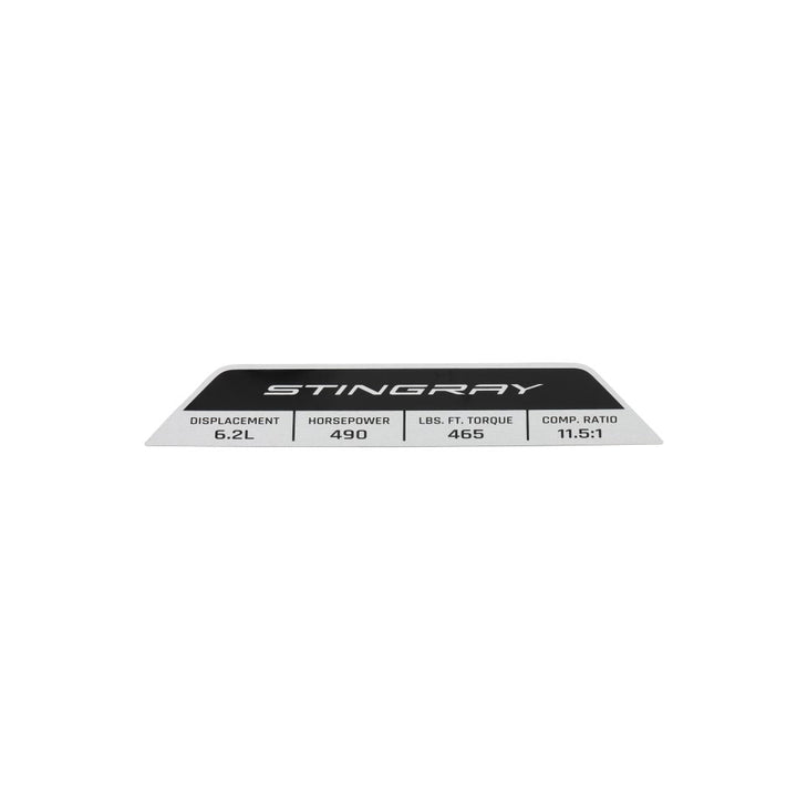 C8 Corvette Engine Specification Plaque - Stingray--2020-2025