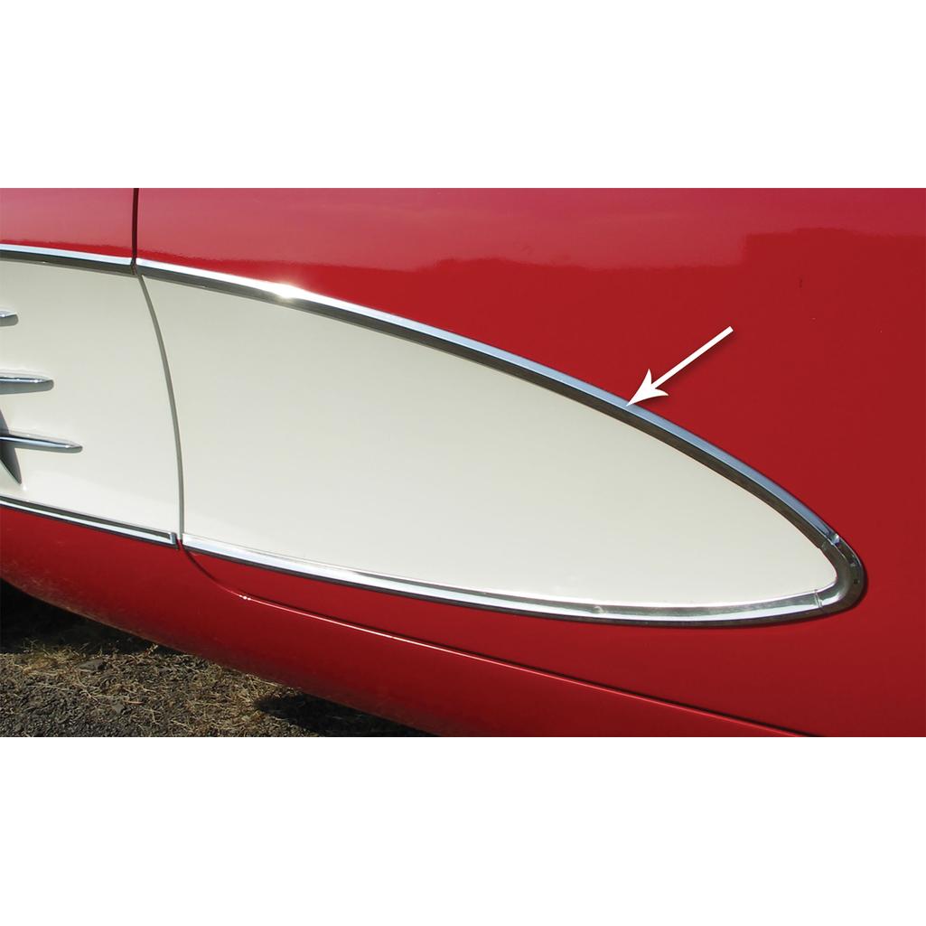 1956-1961 Corvette C1 Side Molding, Door Upper LH