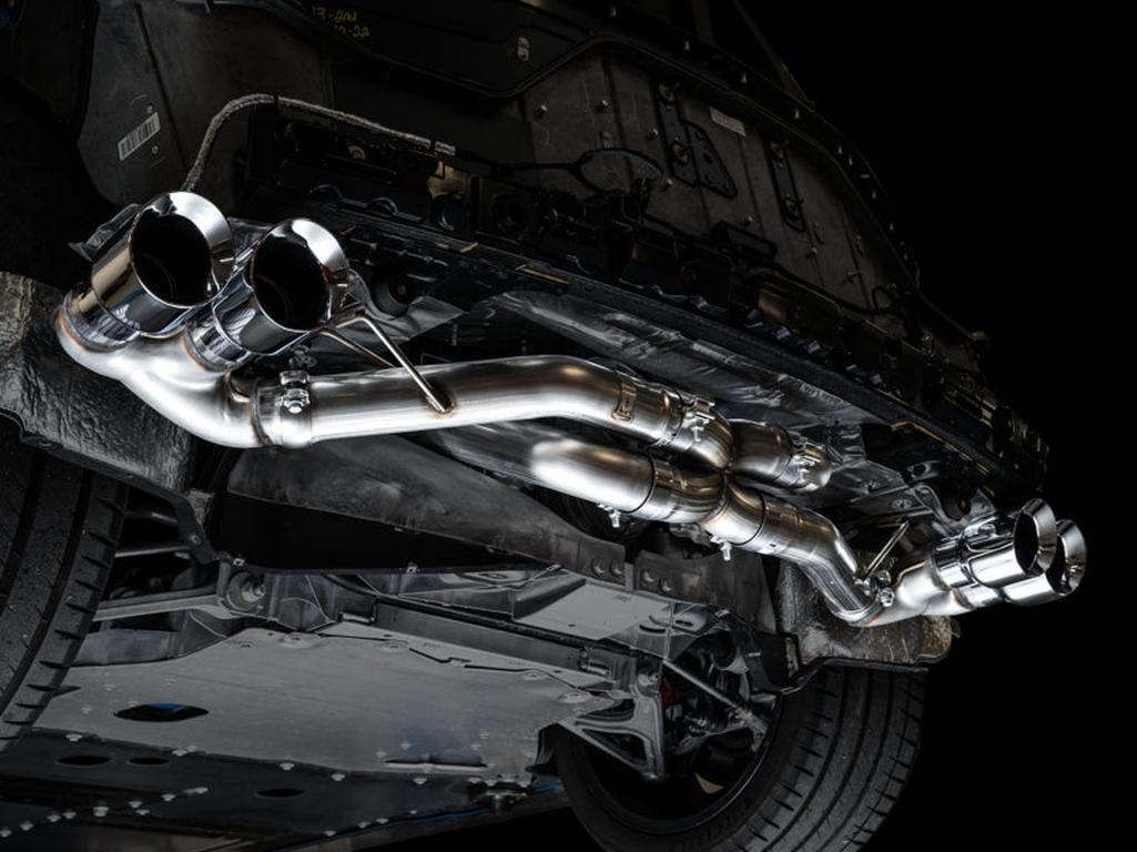AWE Tuning 2020-2025 Chevrolet Corvette C8 Track Edition Exhaust with Quad Chrome Silver Tips