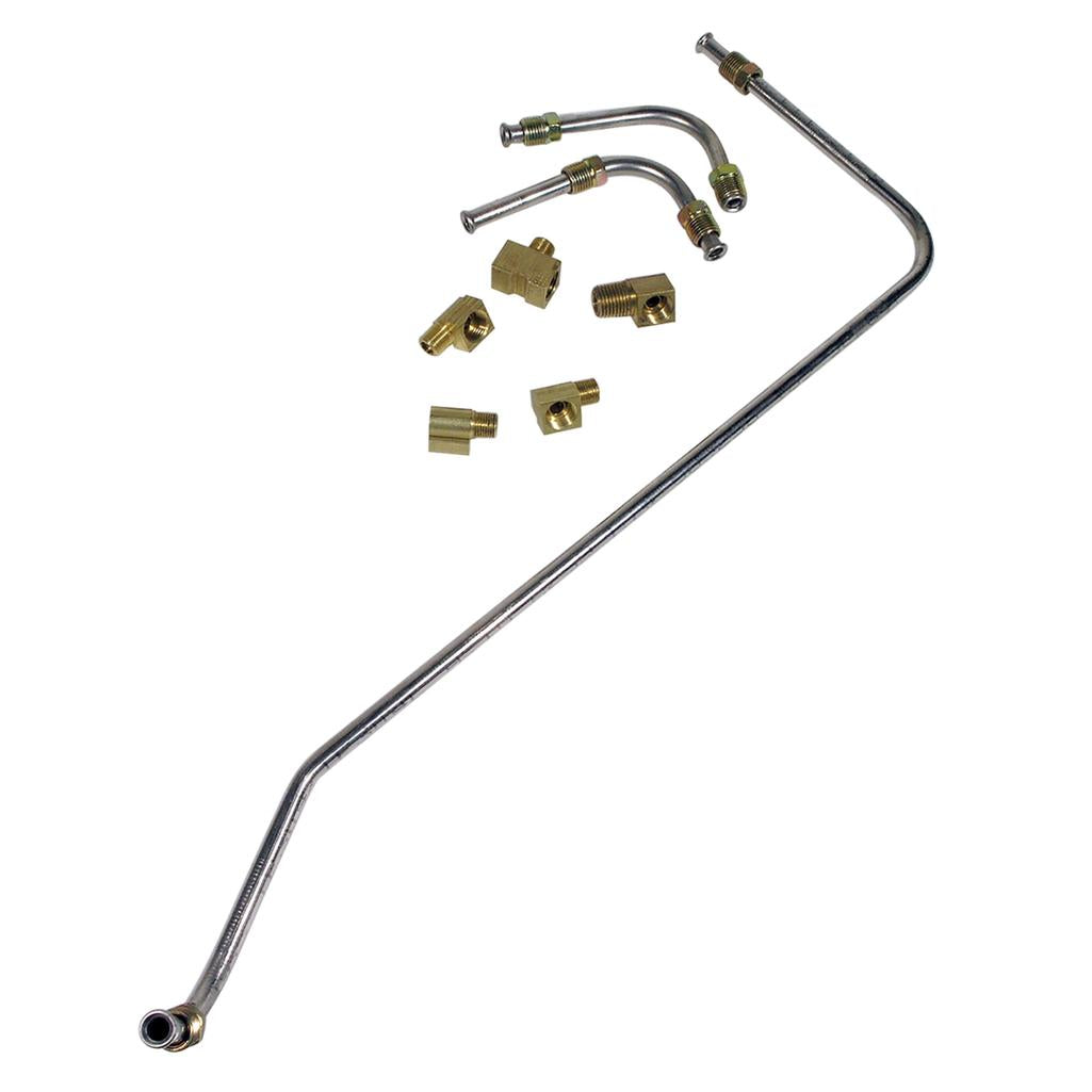 1956-1958 Corvette C1 Gas Line, Stainless Steel - Pump To Carburetors 2X4