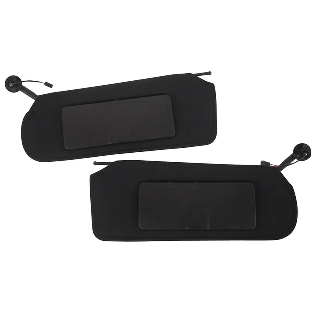 Corvette Replacement Sun Visor Set W/ Led Lit Mirrors - Black : 1997-2004 C5 & Z06