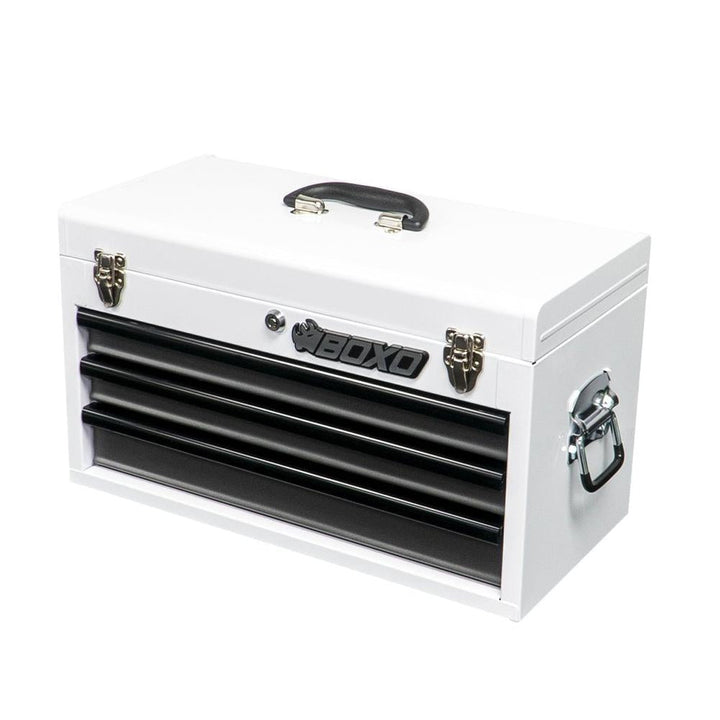 BOXO USA 3-Drawer Hand Carry Tool Box : Gray Drawers - Black Drawer Trim