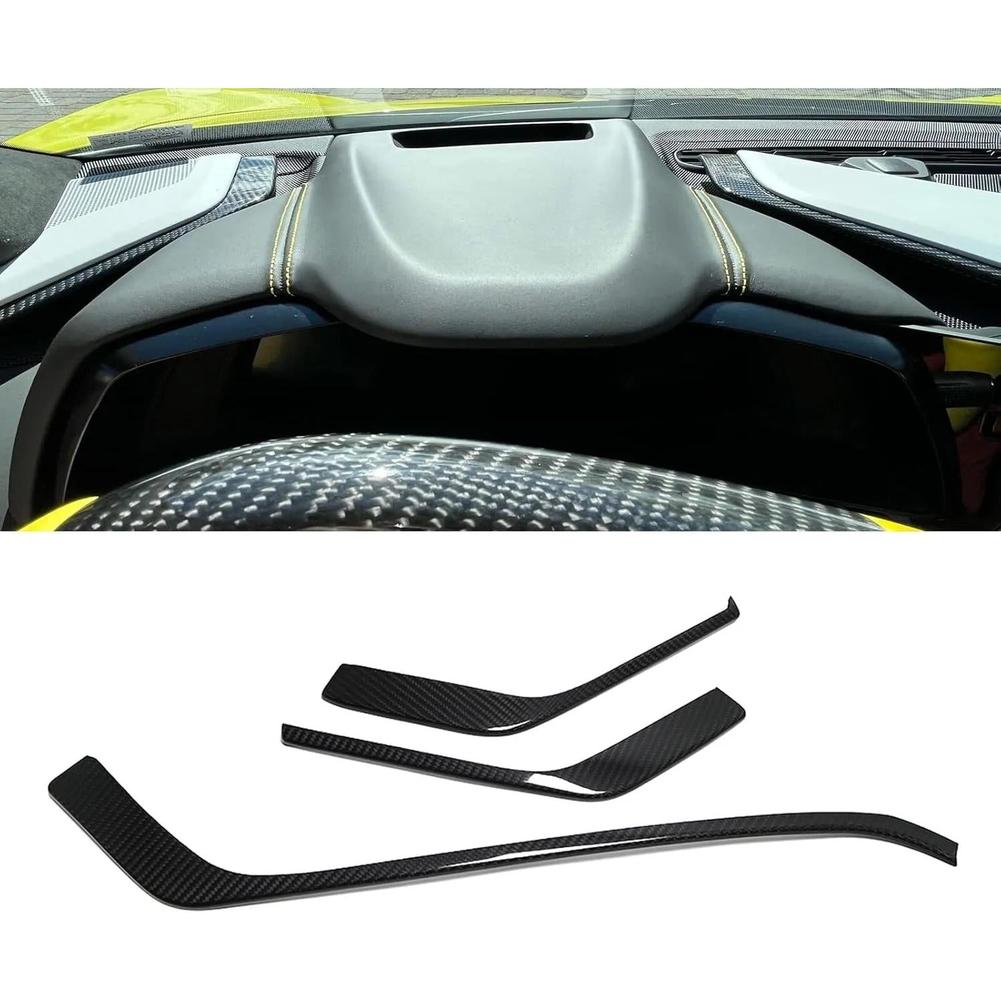 C8 Corvette Carbon Fiber 3pcs Upper Dashboard Trim Covers