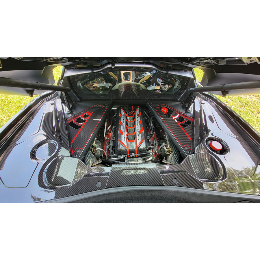 C8 Corvette Engine Fender Trim Panels 3 Pc - Color Matched : 2020-2026 C8