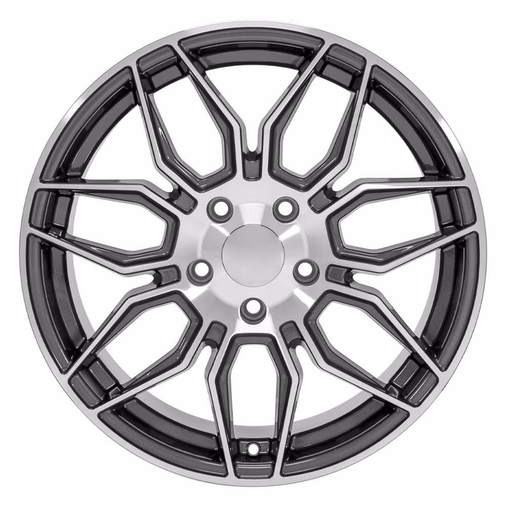 C8 Corvette Z06 Style Reproduction Wheels : Gunmetal With Machined Face