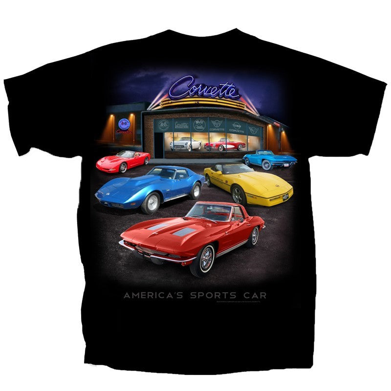 C1-C5 Corvette Showroom T-shirt : Black