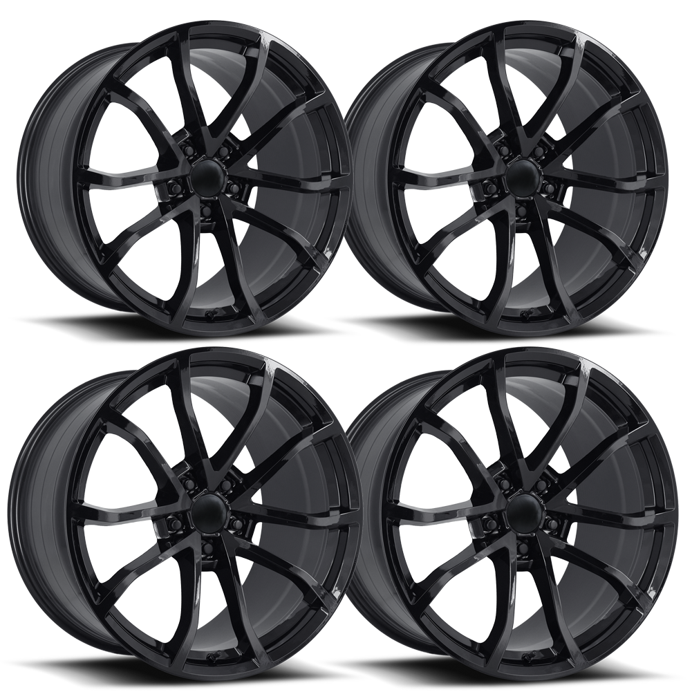 Corvette Centennial Cup Style Flow Formed Reproduction Wheels (Set) - Gloss Black
