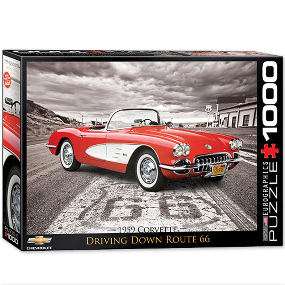 Classic 1959 Corvette on Route 66 – 1000 Piece Puzzle
