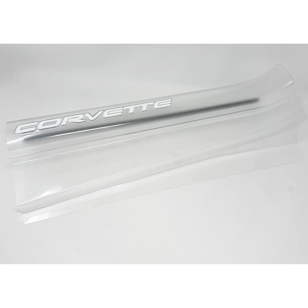 C5 Corvette - Clear Door Sill Ease/Protector With Embossed Letters-1997-2004