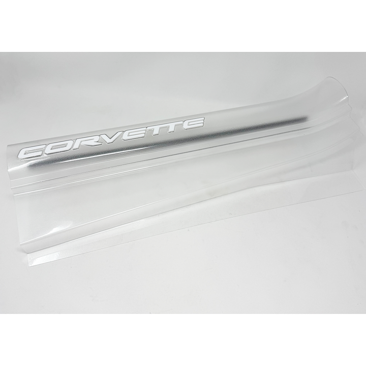 C5 Corvette - Clear Door Sill Ease/Protector With Embossed Letters-1997-2004