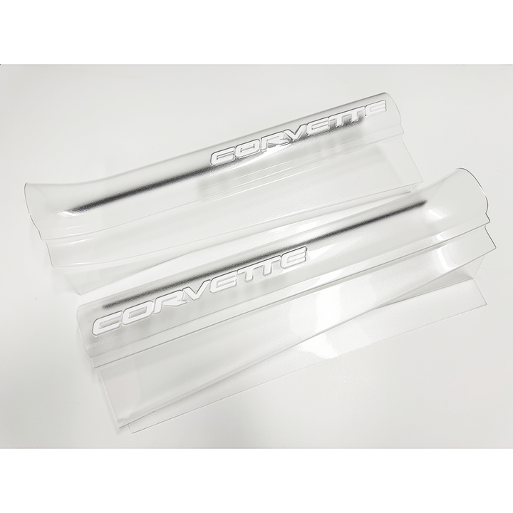 C5 Corvette - Clear Door Sill Ease/Protector With Embossed Letters-1997-2004