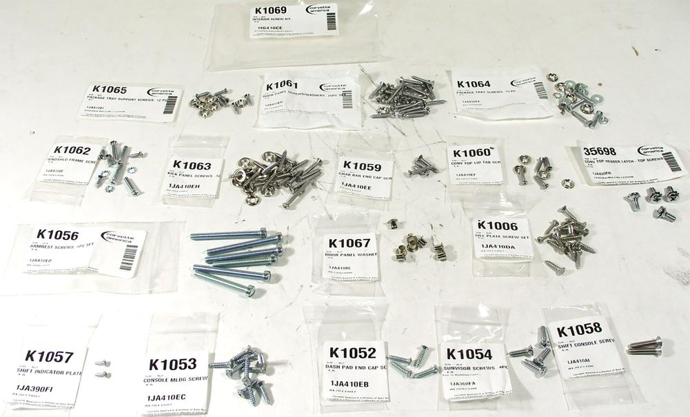 C1 1958-1960 Chevrolet Corvette Interior Screw Kit.