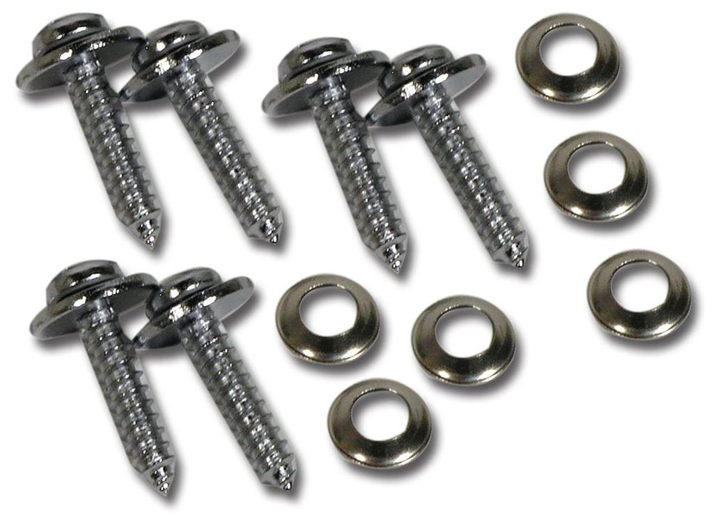 C2 1964-1965 Chevrolet Corvette Power Vent Rear Cover Screws - 6-Piece Set
