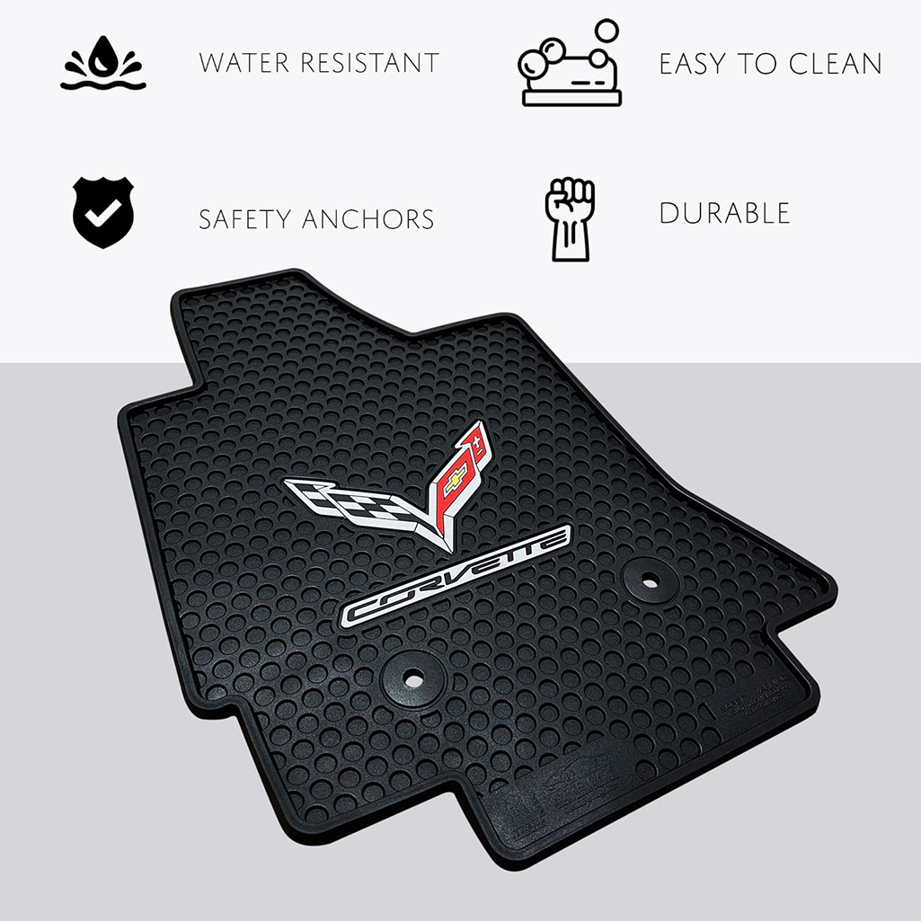 C7 Corvette Lloyd's Signature Rubber/All Weather Floor Mats - Black : C7 2014-2019