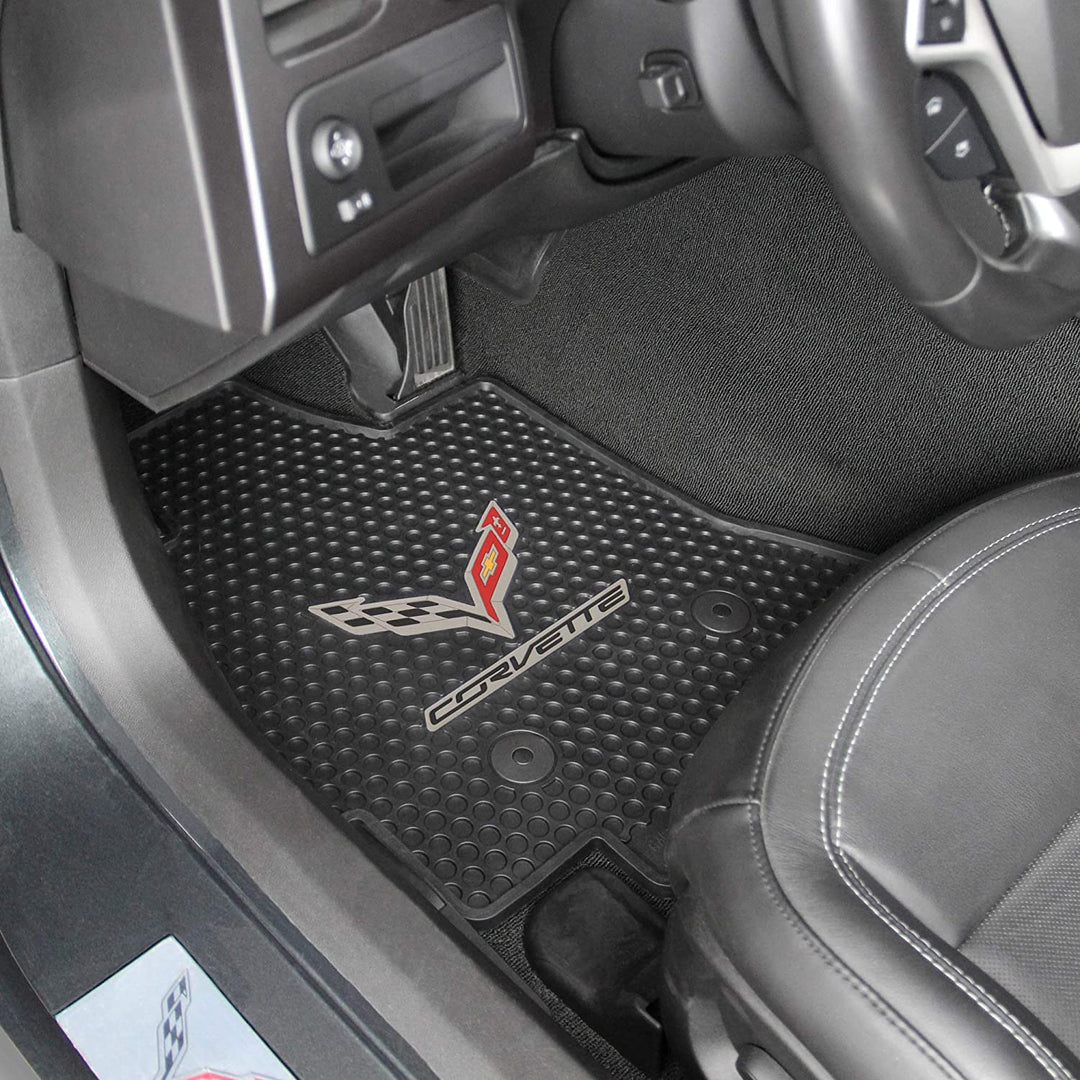 C7 Corvette Lloyd's Signature Rubber/All Weather Floor Mats - Black : C7 2014-2019
