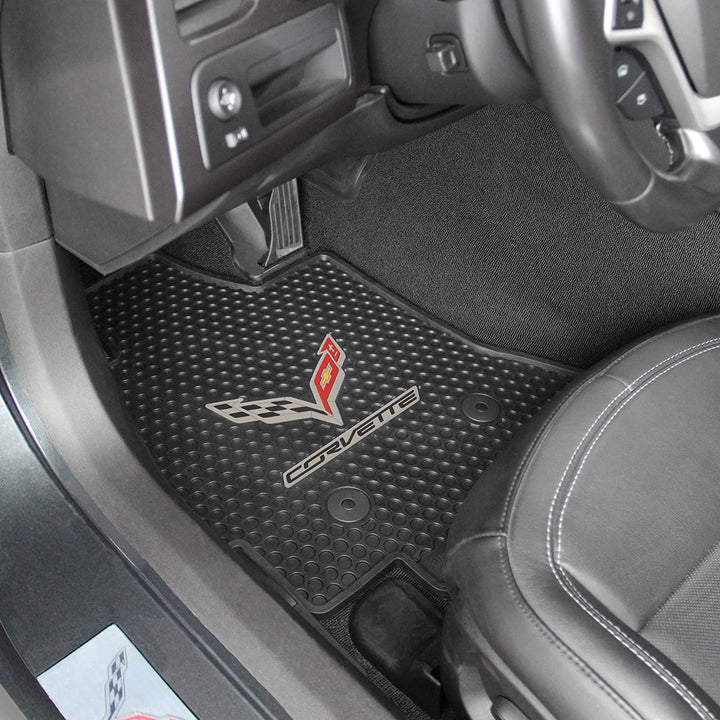 C7 Corvette Lloyd's Signature Rubber/All Weather Floor Mats - Black : C7 2014-2019
