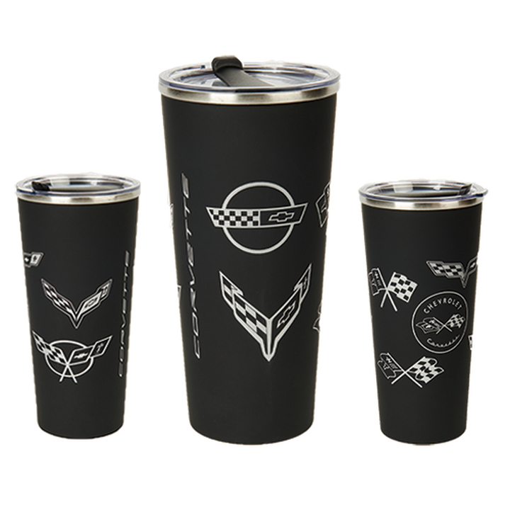 Corvette Generations Stainless Steel Tumbler : Black