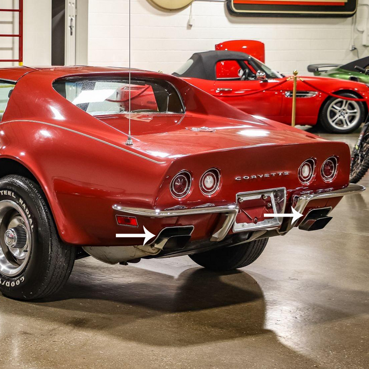 C3 1970-1973 Corvette Exhaust Bezels - Polished Stainless Steel