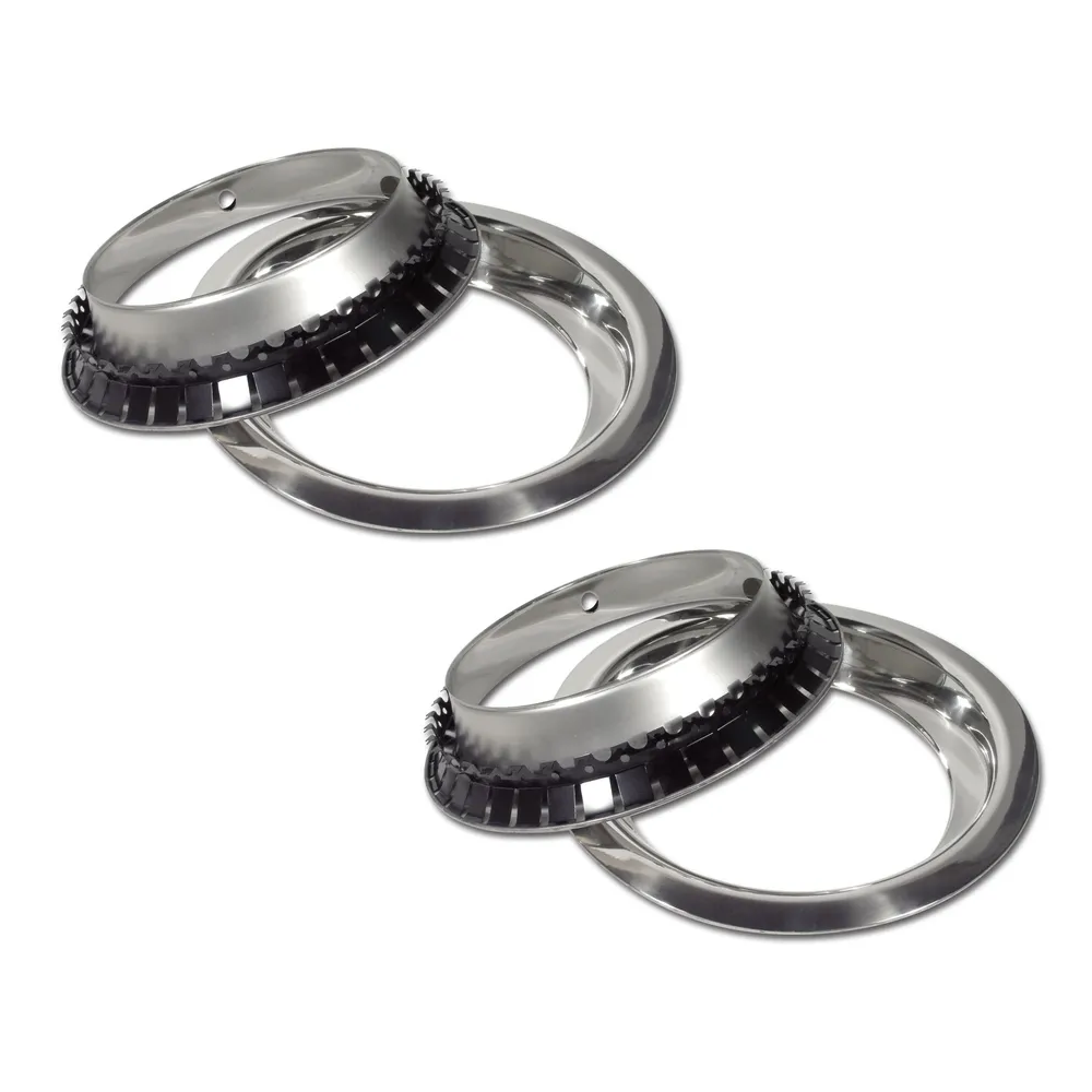 1968-1982 Corvette C3 Trim Rings - Stainless Steel - 4Pc Set - 8" Rim