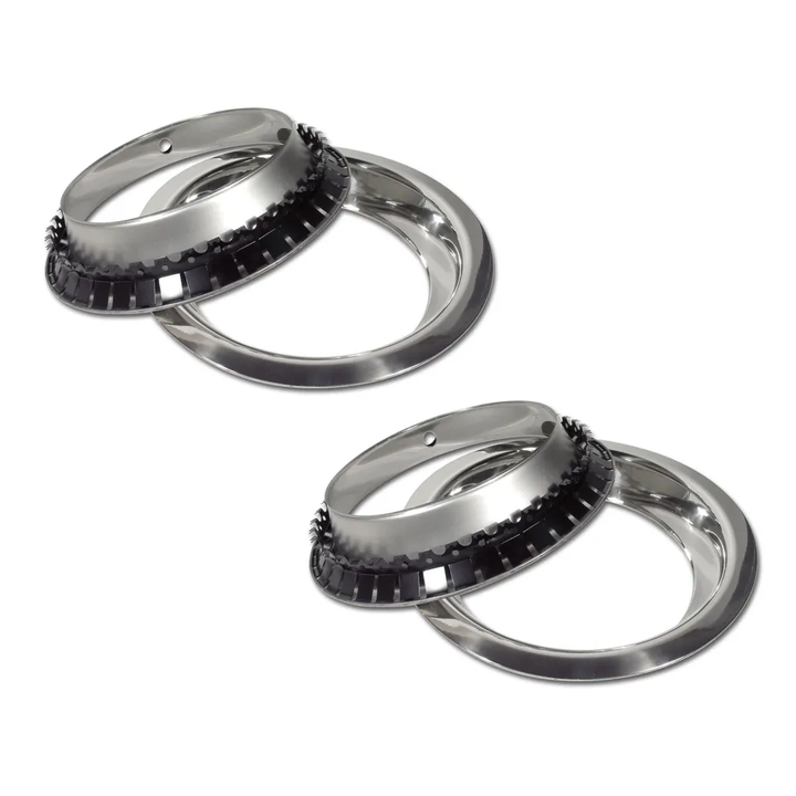 1968-1982 Corvette C3 Trim Rings - Stainless Steel - 4Pc Set - 8" Rim