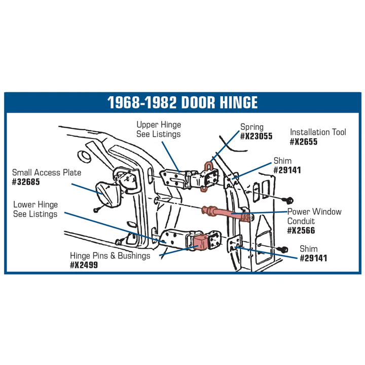 1968-1982 Corvette C3 Door Hinge Spring