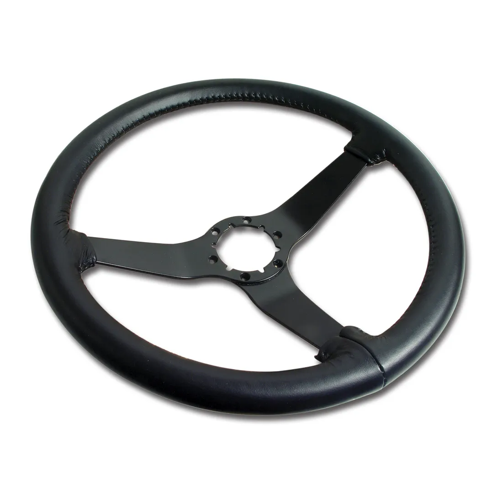 C3 1981 Corvette Reproduction Steering Wheel - Leather W/Black Spokes