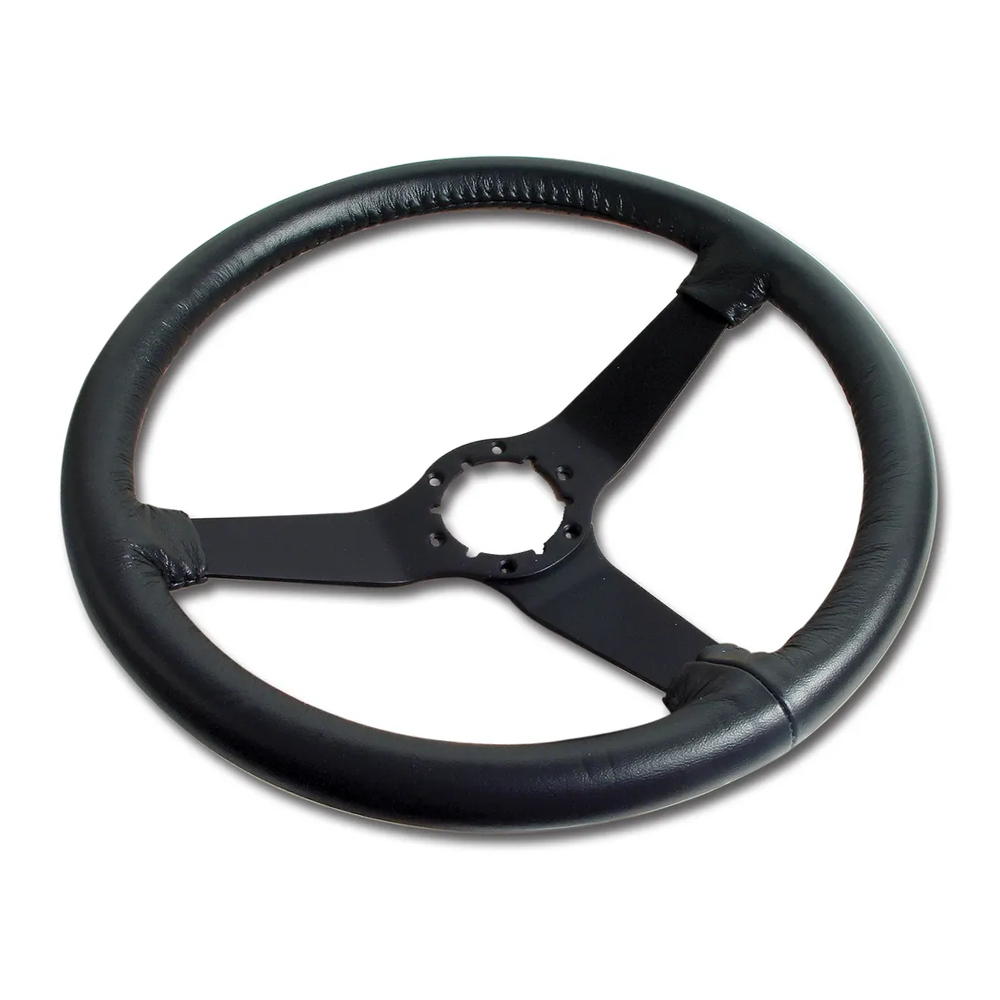 C3 1981 Corvette Reproduction Steering Wheel - Leather W/Black Spokes
