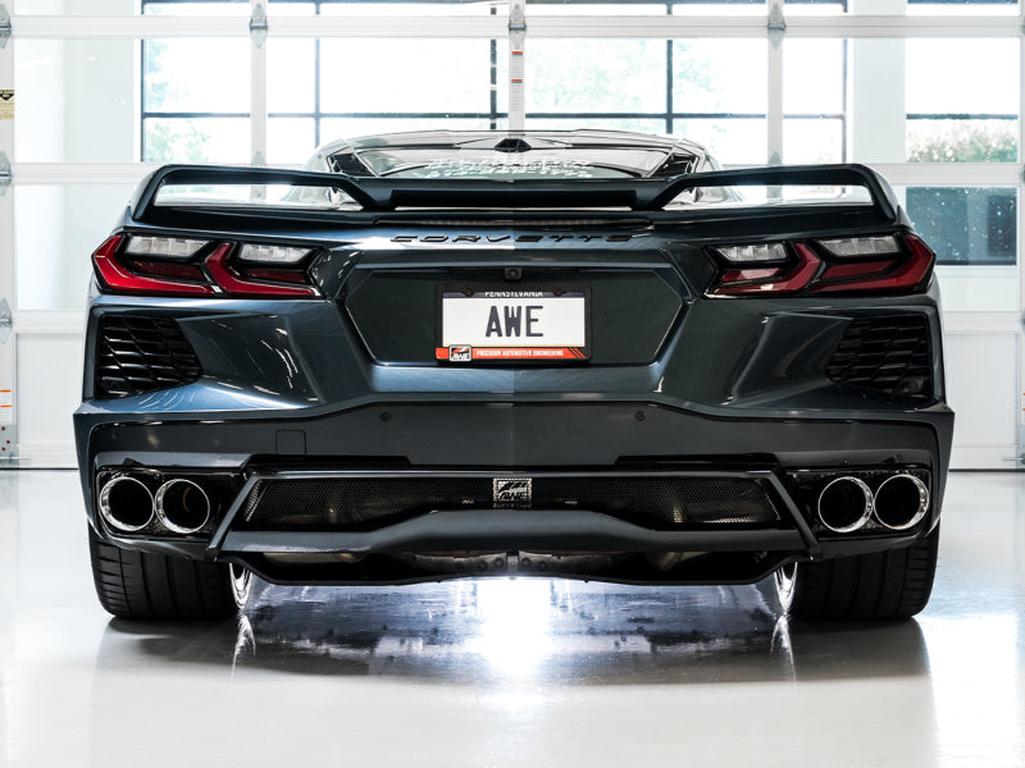 AWE Tuning Touring Edition Exhaust for Chevrolet Corvette C8 with Quad Chrome Silver Tips