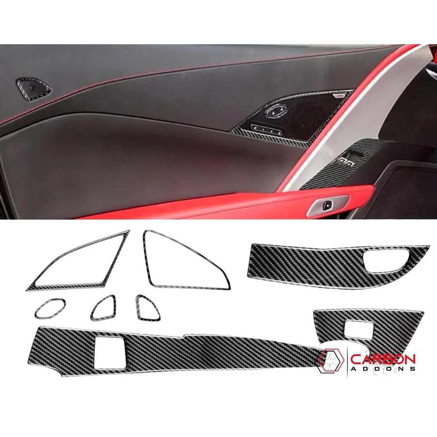 C7 Corvette 2014-2019 Door Panel Trim Carbon Fiber Overlay