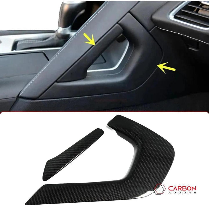 C7 Corvette 2014-2019 Carbon Fiber Center Console Handle Trim Covers