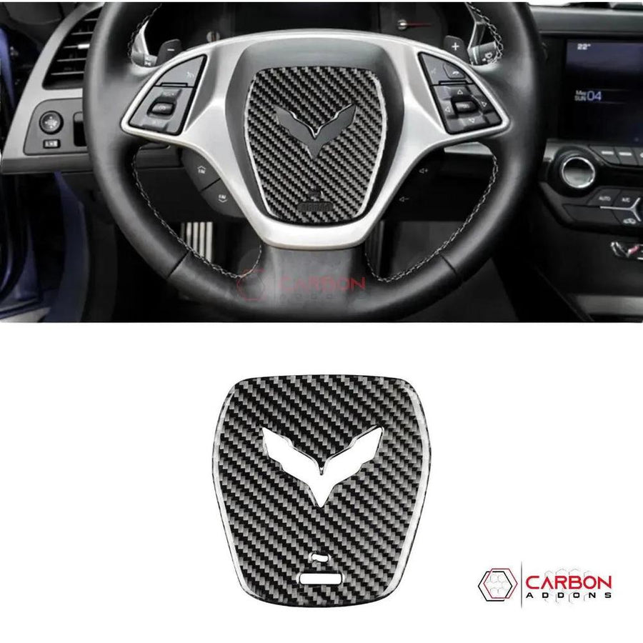 C7 Corvette Carbon Fiber Center Steering Wheel Overlay 2014-2019