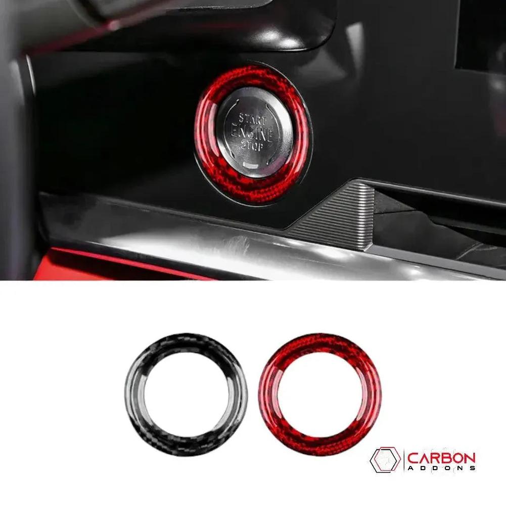 C8 2020+ Chevy Corvette Start Stop Button Carbon Fiber Surround Trim Cover