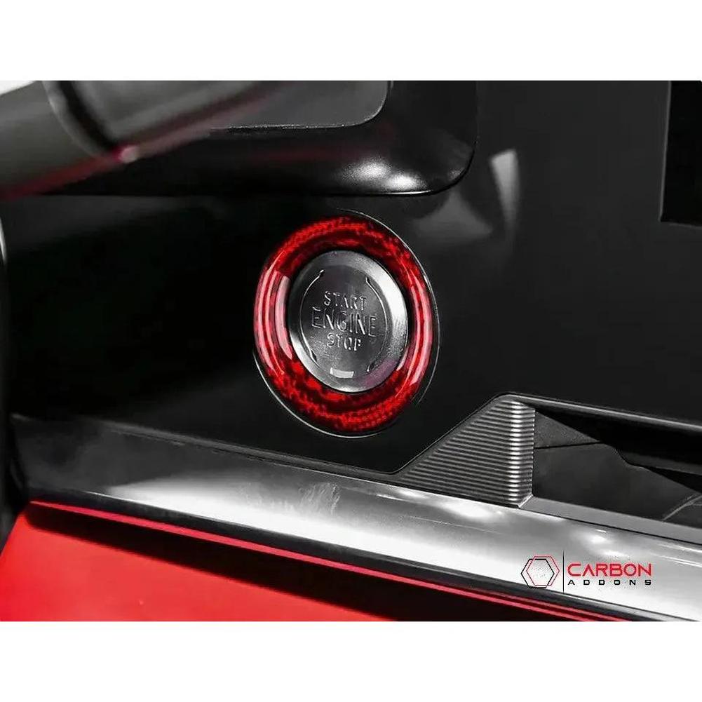 C8 2020+ Chevy Corvette Start Stop Button Carbon Fiber Surround Trim Cover