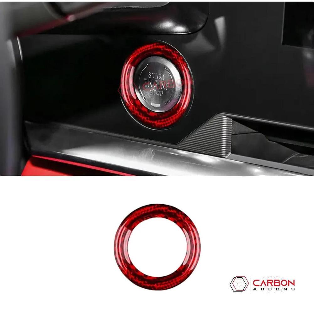 C8 2020+ Chevy Corvette Start Stop Button Carbon Fiber Surround Trim Cover
