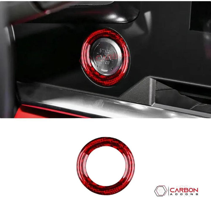 C8 2020+ Chevy Corvette Start Stop Button Carbon Fiber Surround Trim Cover