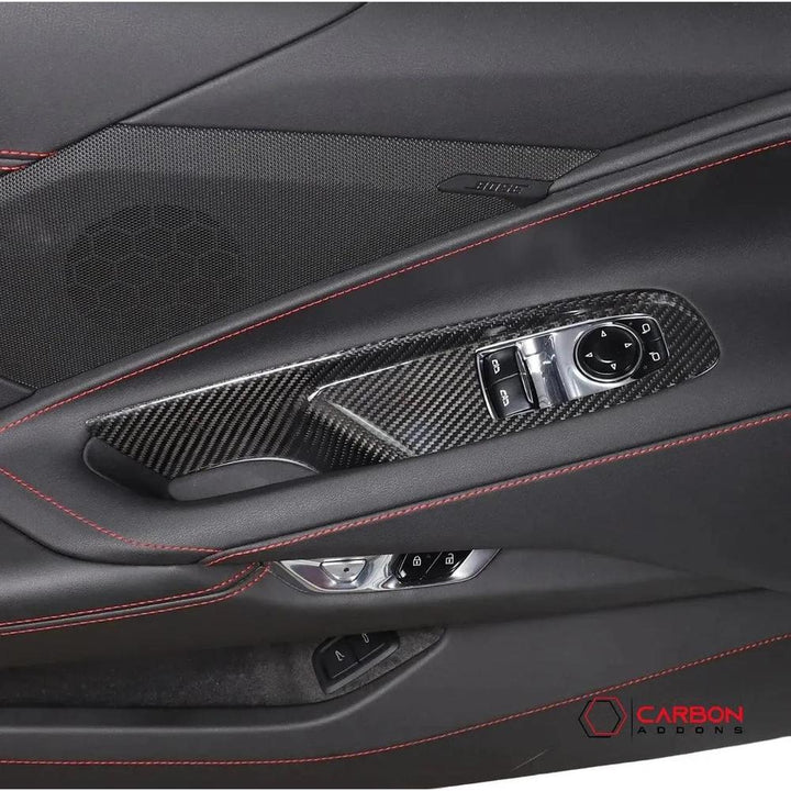 C8 Corvette 2020+ Real Carbon Fiber Window Switch Trim Cover